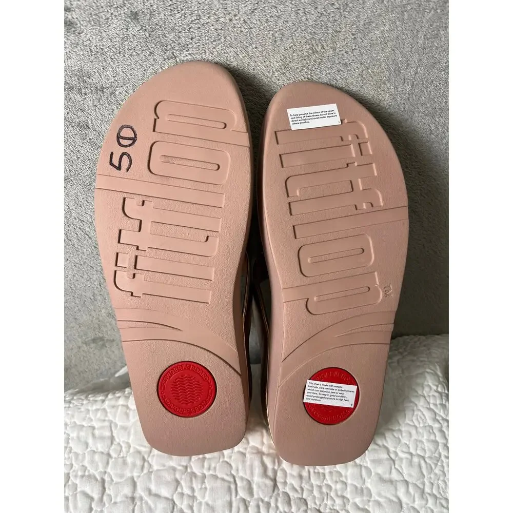 FitFlop Galaxy Crystal Embellished Thong Flip Flop Comfort Sandals Blush US 10